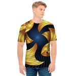 Golden Pisces Zodiac Sign Print Men's T-Shirt