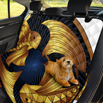 Golden Pisces Zodiac Sign Print Pet Car Back Seat Cover