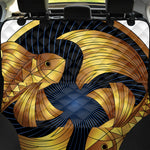 Golden Pisces Zodiac Sign Print Pet Car Back Seat Cover