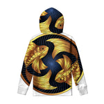 Golden Pisces Zodiac Sign Print Pullover Hoodie