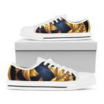 Golden Pisces Zodiac Sign Print White Low Top Shoes