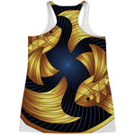 Golden Pisces Zodiac Sign Print Women's Racerback Tank Top