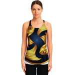 Golden Pisces Zodiac Sign Print Women's Racerback Tank Top