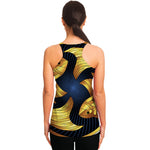 Golden Pisces Zodiac Sign Print Women's Racerback Tank Top