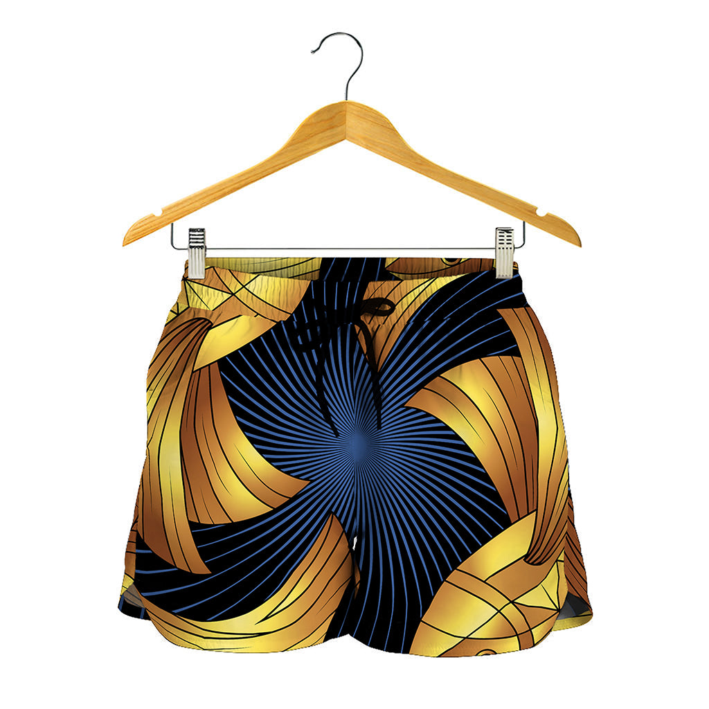 Golden Pisces Zodiac Sign Print Women's Shorts