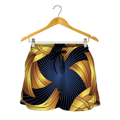 Golden Pisces Zodiac Sign Print Women's Shorts
