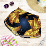 Golden Pisces Zodiac Sign Print Women's Shorts