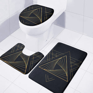 Golden Pyramid Print 3 Piece Bath Mat Set