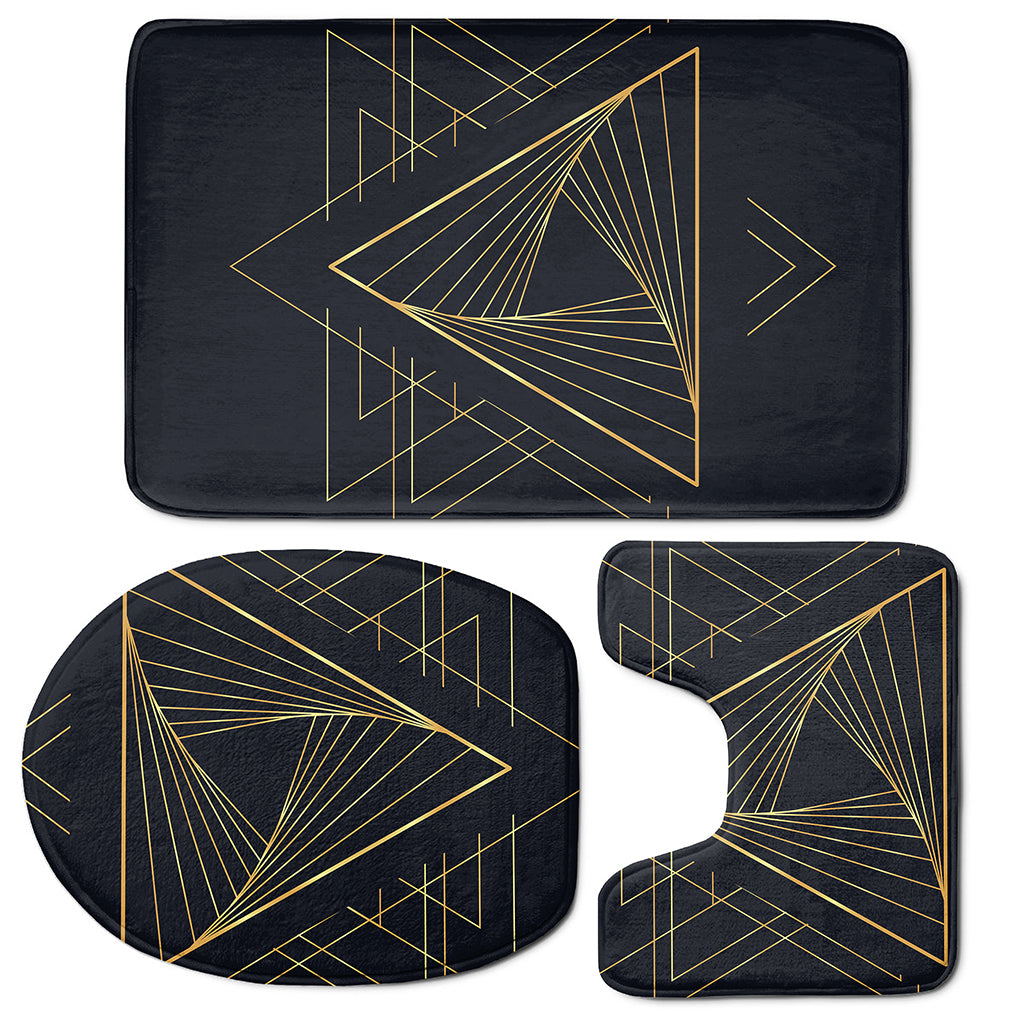 Golden Pyramid Print 3 Piece Bath Mat Set