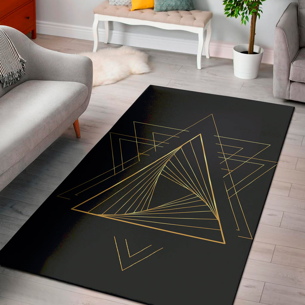 Golden Pyramid Print Area Rug