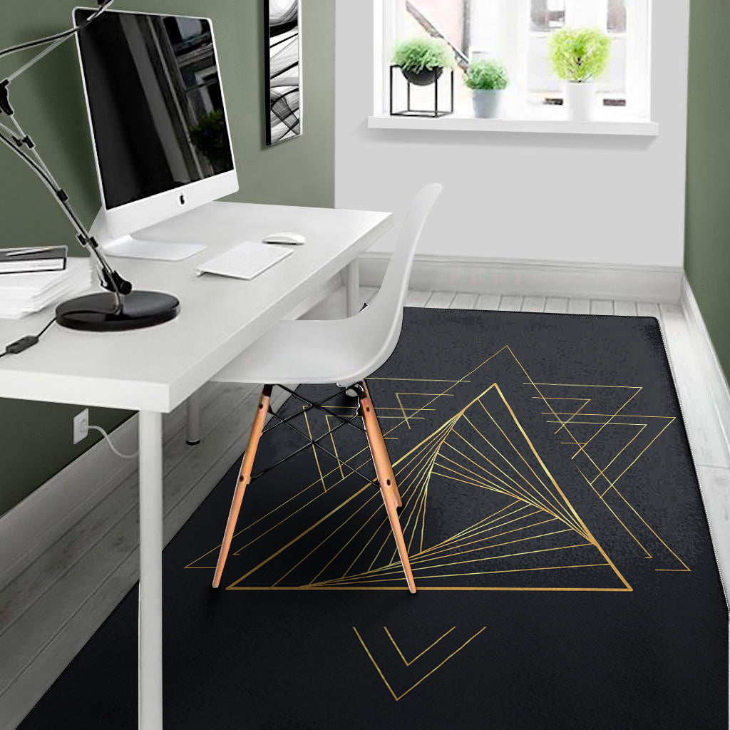 Golden Pyramid Print Area Rug