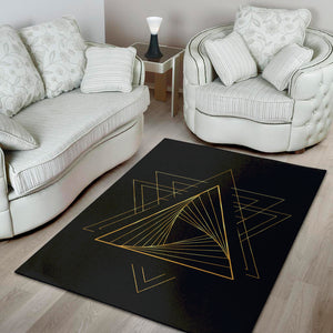 Golden Pyramid Print Area Rug