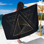 Golden Pyramid Print Beach Sarong Wrap