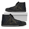 Golden Pyramid Print Black High Top Shoes