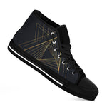Golden Pyramid Print Black High Top Shoes