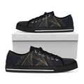 Golden Pyramid Print Black Low Top Sneakers