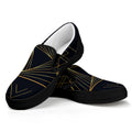 Golden Pyramid Print Black Slip On Sneakers