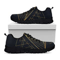 Golden Pyramid Print Black Running Shoes