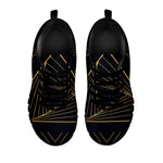Golden Pyramid Print Black Sneakers