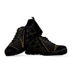 Golden Pyramid Print Black Sneakers