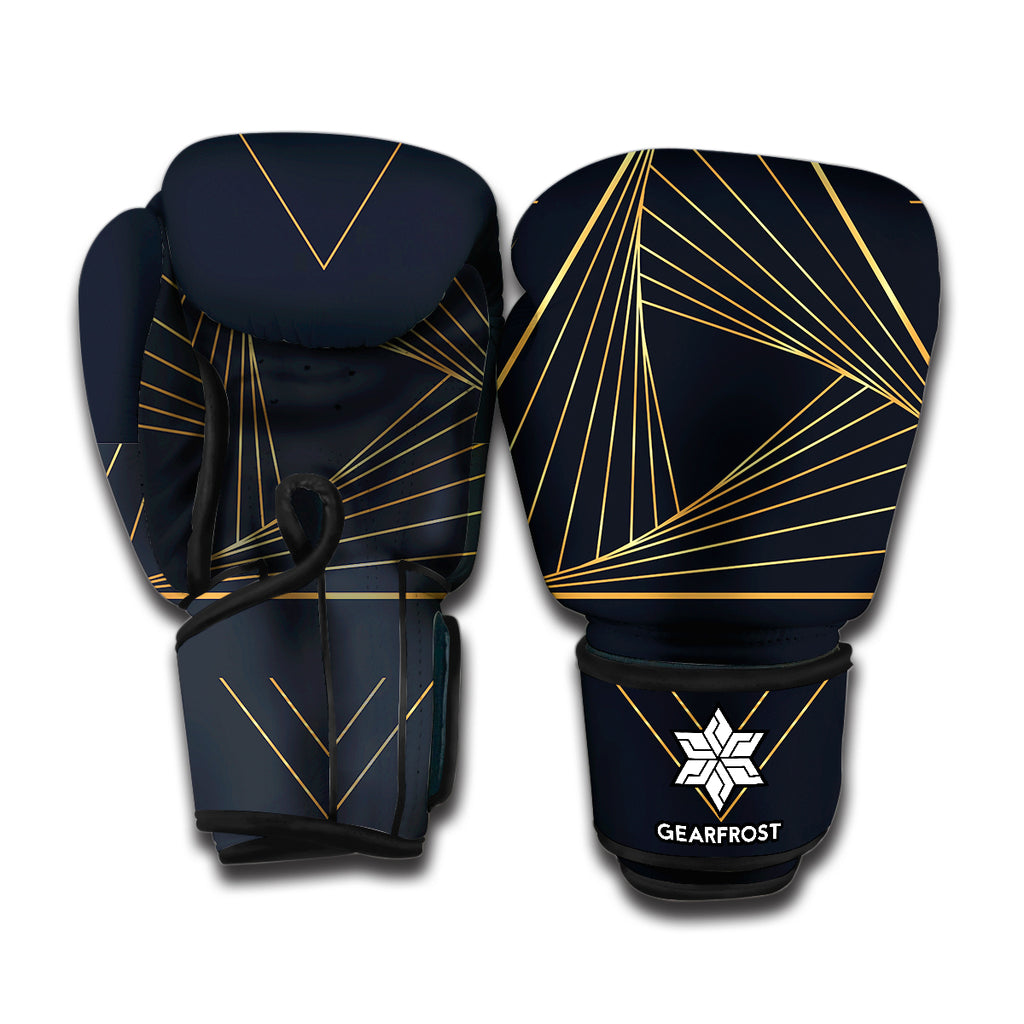 Golden Pyramid Print Boxing Gloves