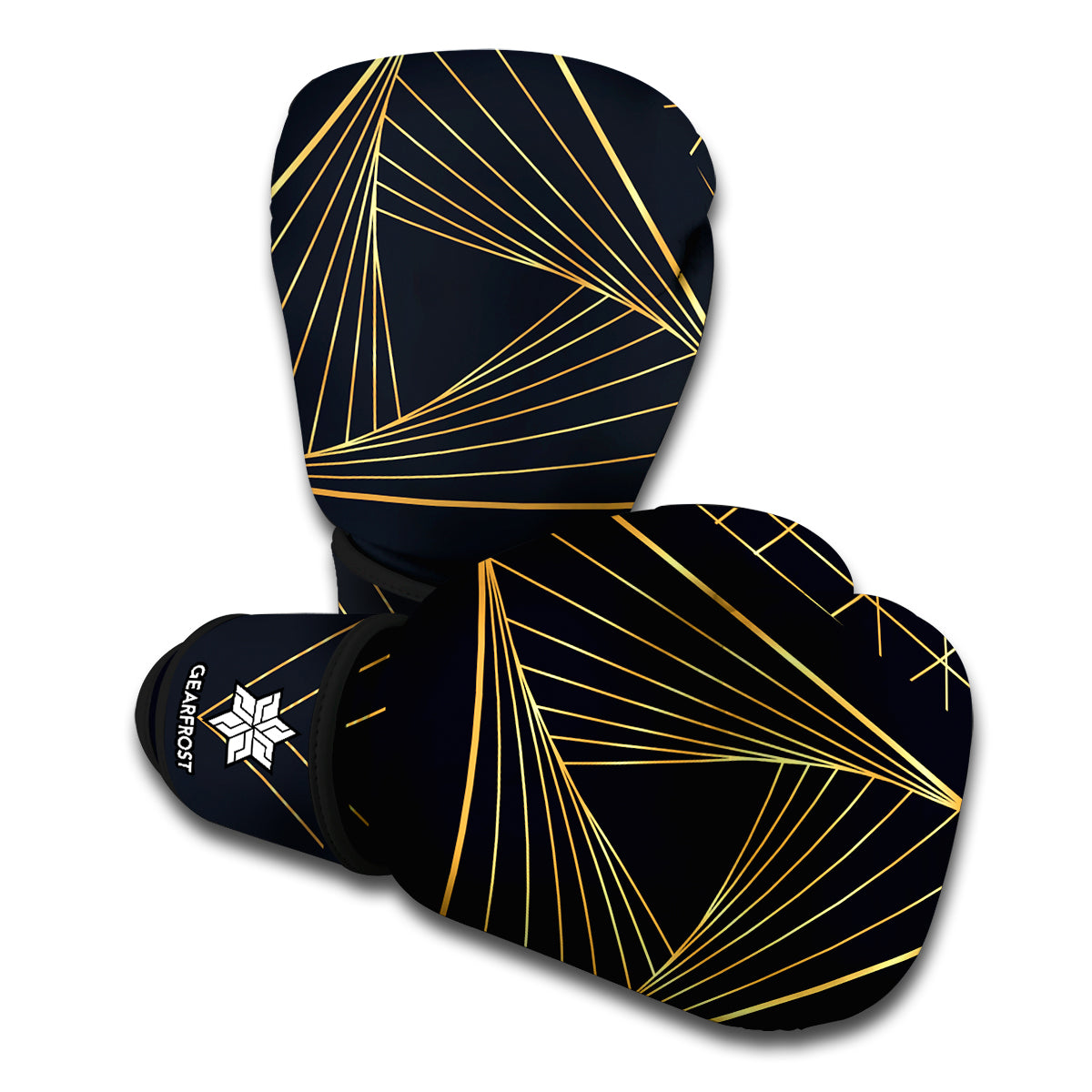 Golden Pyramid Print Boxing Gloves