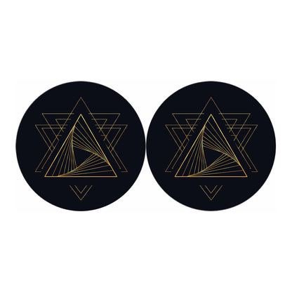 Golden Pyramid Print Car Coasters