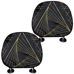 Golden Pyramid Print Car Headrest Covers