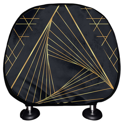 Golden Pyramid Print Car Headrest Covers