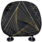 Golden Pyramid Print Car Headrest Covers