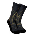Golden Pyramid Print Crew Socks