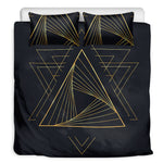 Golden Pyramid Print Duvet Cover Bedding Set