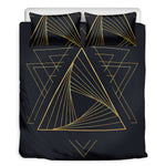 Golden Pyramid Print Duvet Cover Bedding Set