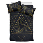 Golden Pyramid Print Duvet Cover Bedding Set