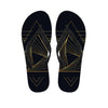 Golden Pyramid Print Flip Flops