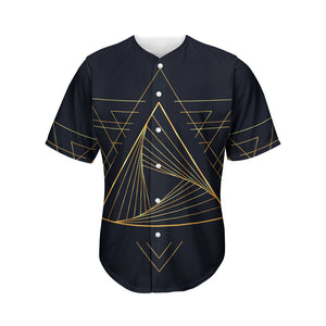 Golden Pyramid Print Men's Baseball Jersey