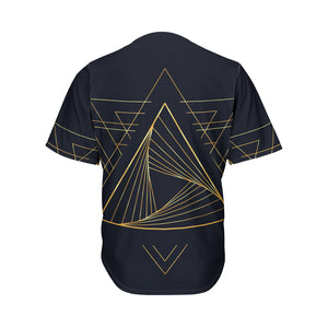 Golden Pyramid Print Men's Baseball Jersey