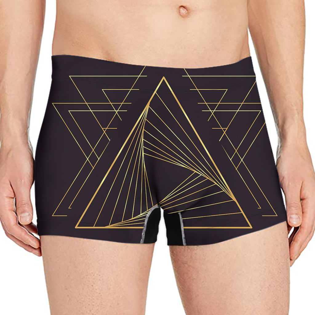 Golden Pyramid Print Men's Boxer Briefs