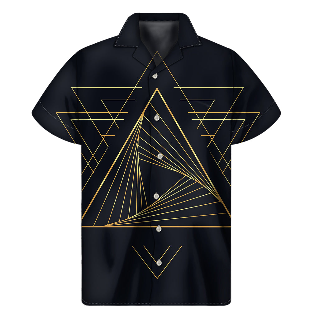 Golden Pyramid Print Men's Short Sleeve Shirt