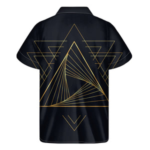 Golden Pyramid Print Men's Short Sleeve Shirt