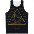 Golden Pyramid Print Men's Tank Top