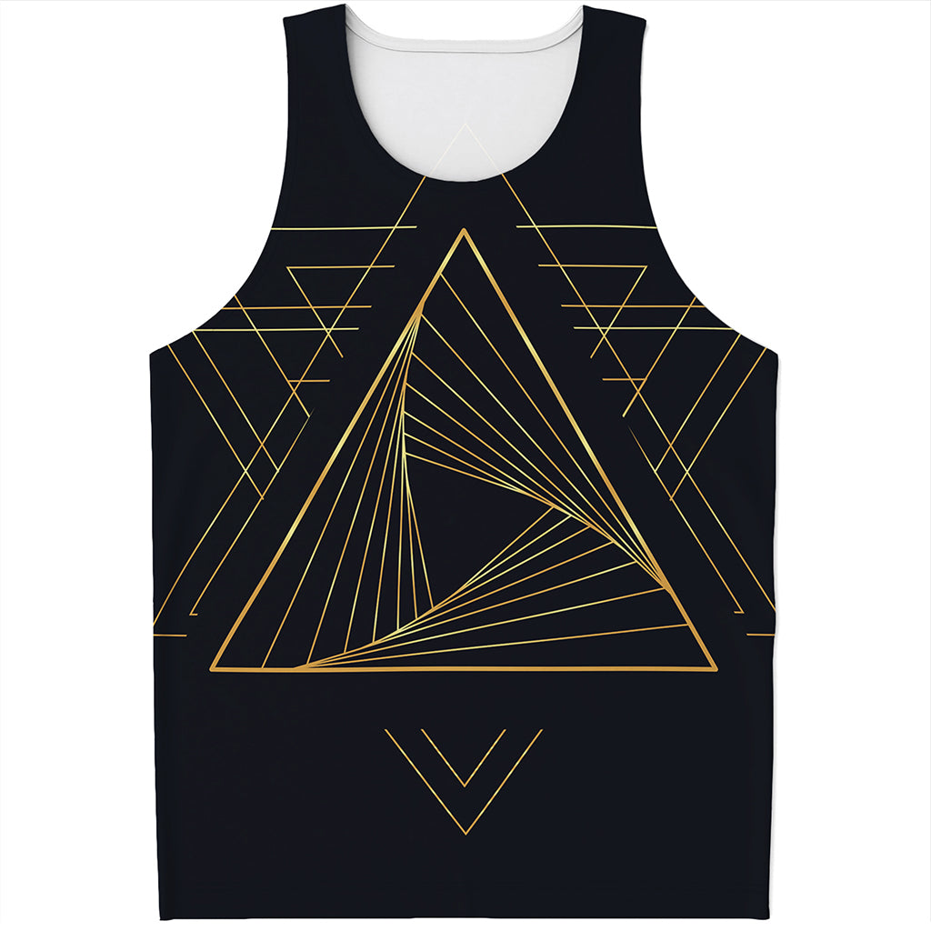 Golden Pyramid Print Men's Tank Top