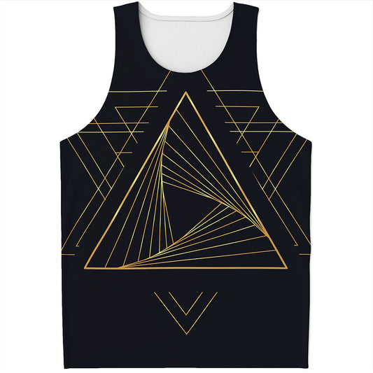 Golden Pyramid Print Men's Tank Top