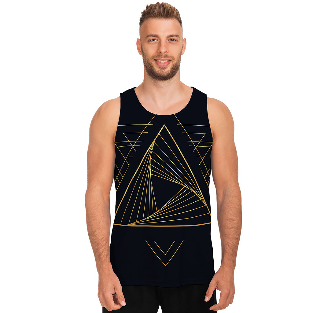 Golden Pyramid Print Men's Tank Top