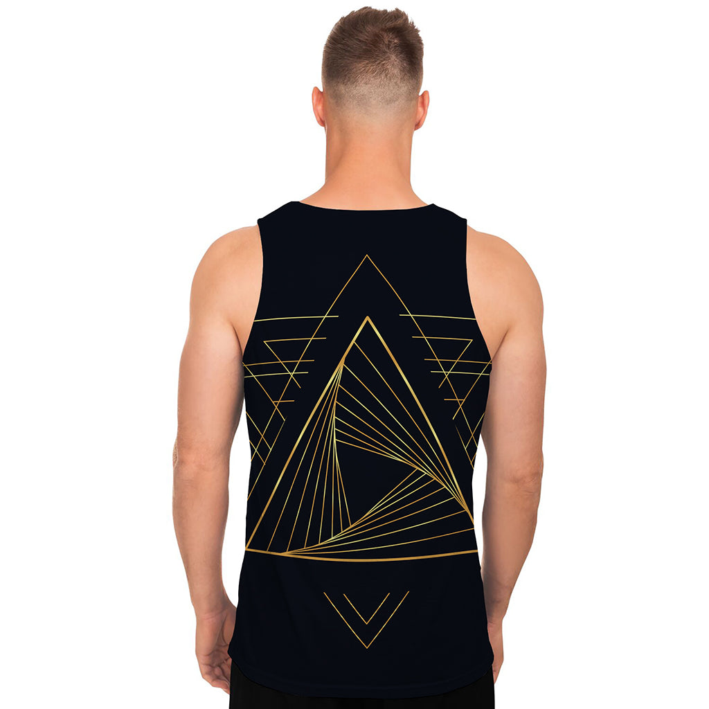 Golden Pyramid Print Men's Tank Top