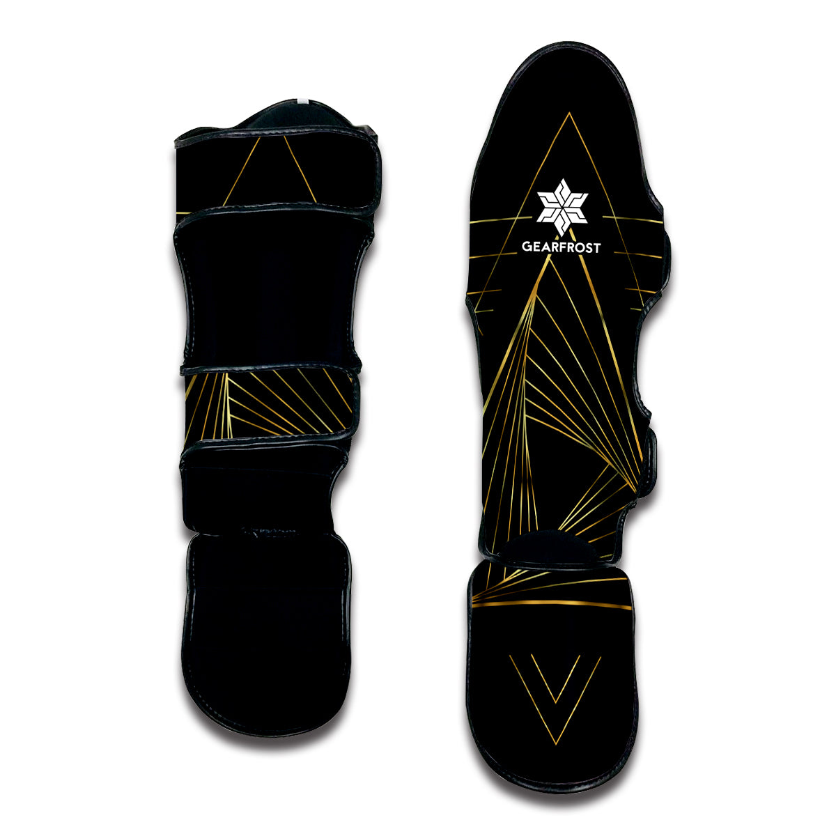 Golden Pyramid Print Muay Thai Shin Guard