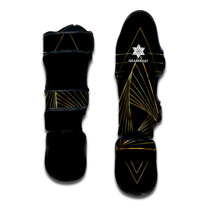 Golden Pyramid Print Muay Thai Shin Guard