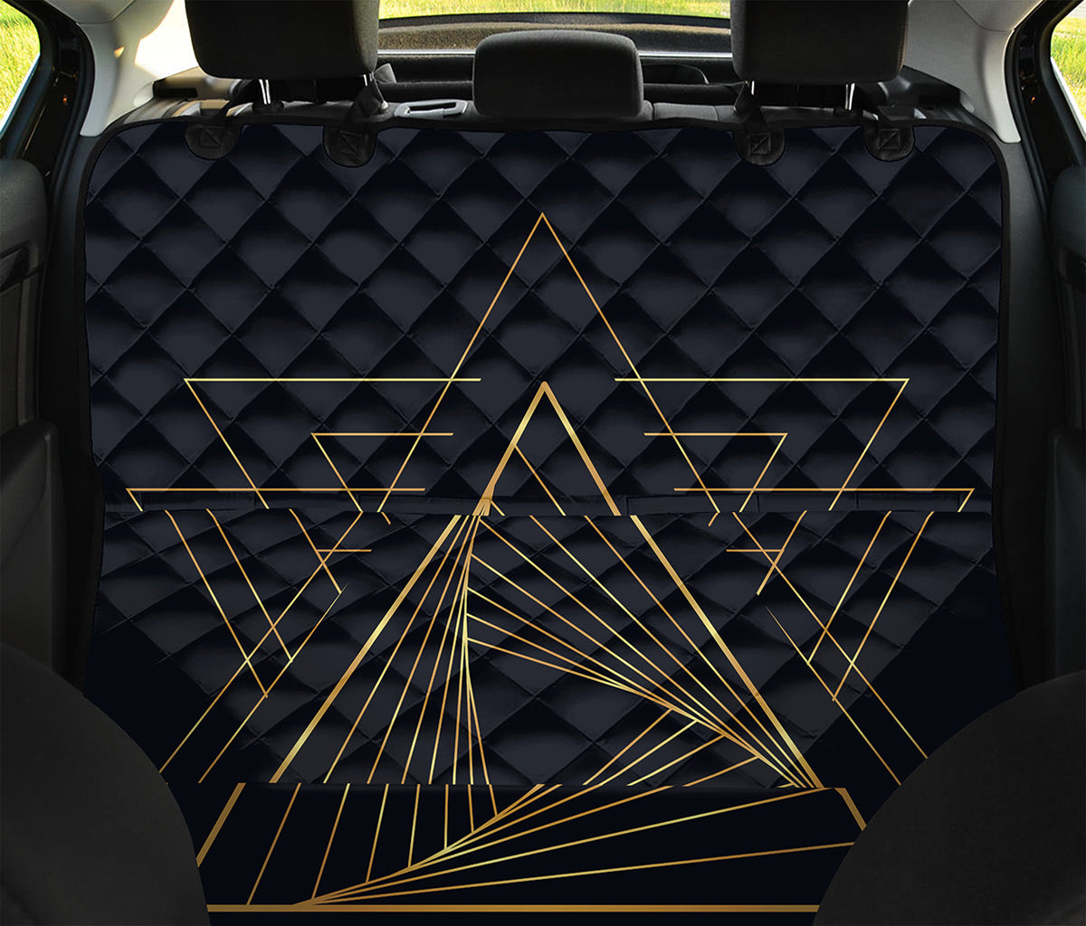 Golden Pyramid Print Pet Car Back Seat Cover