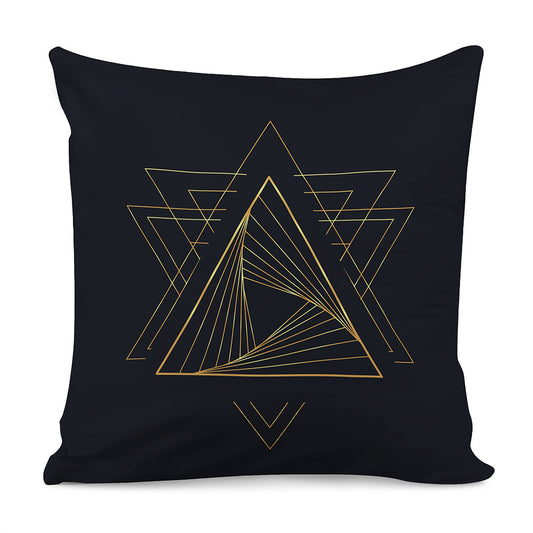 Golden Pyramid Print Pillow Cover