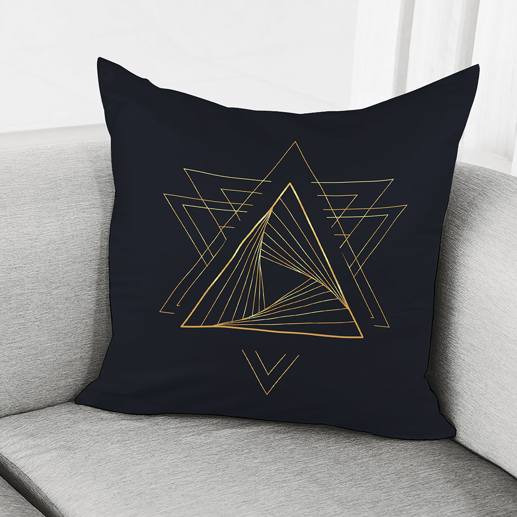 Golden Pyramid Print Pillow Cover